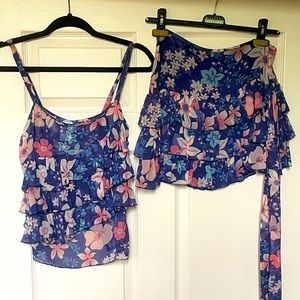 Blugirl Blumarine Floral 2 Piece - Top and Skirt - Size 40 or Size 4